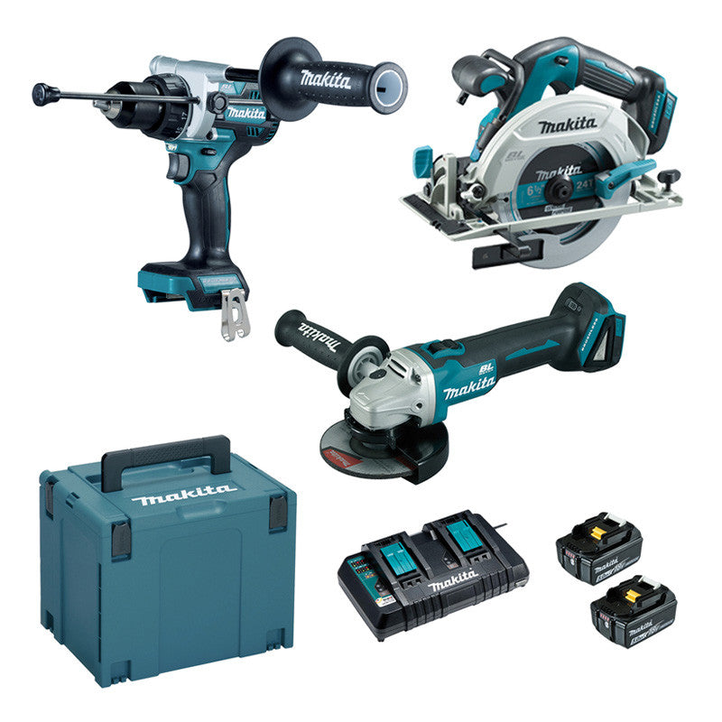 Set of 3 MAKITA DLX3178PTJ 18V Li-Ion 5Ah machines (DHP486+DGA506+DHS680)